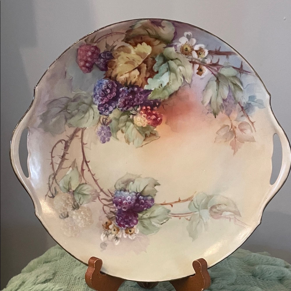 Floral and Fruit Decorative Plate with handles